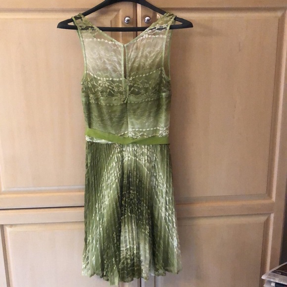 Betsey Johnson Ombré Green Fit&Flare Dress with Pleated Skirt - Picture 2 of 3